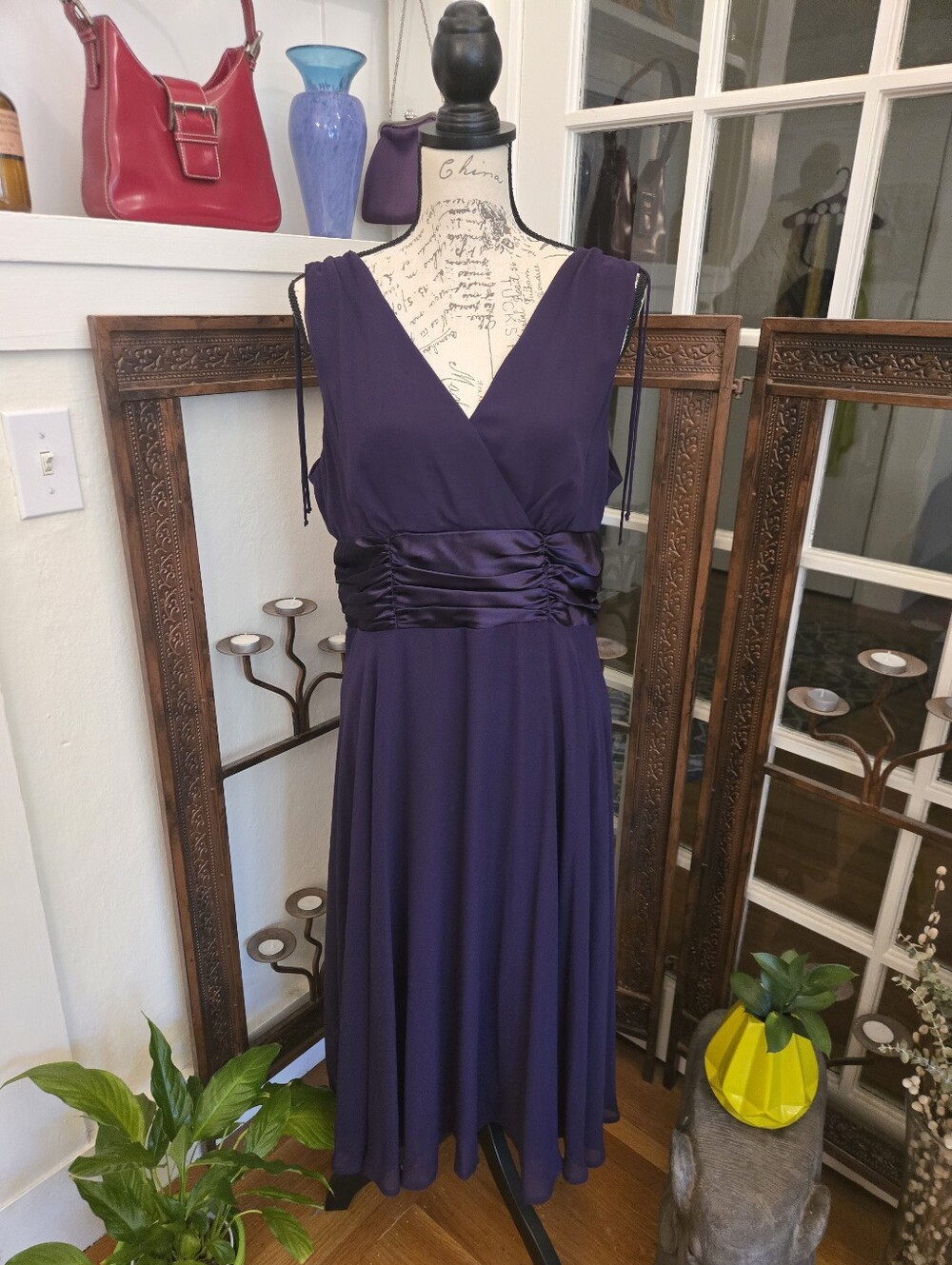 Connected Apparel Formal Purple Dress, Sz 16